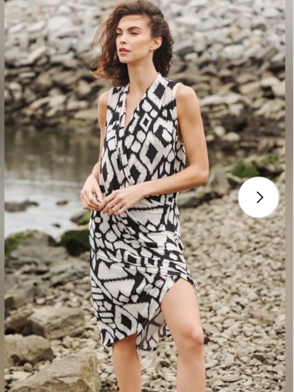 Clara Sun Woo Womens Large Faux Wrap Sleeveless Hi-Low Dress - medium